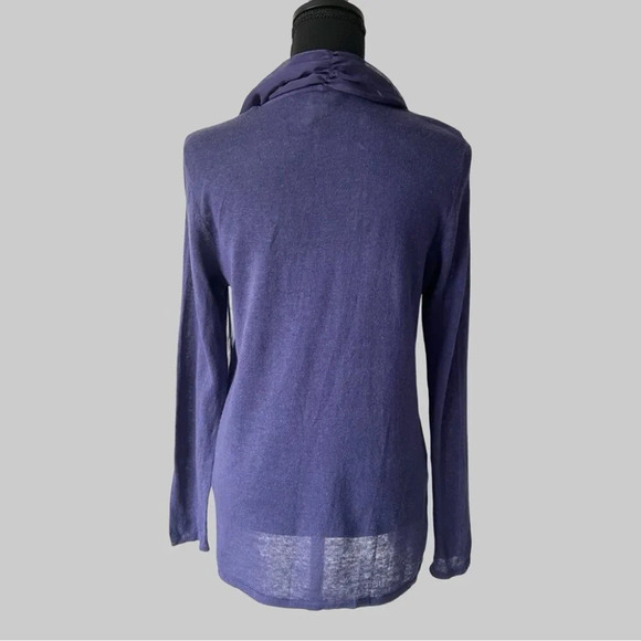 Chico’s Purple Chiffon Collar Open Front Cardigan - Picture 3 of 12